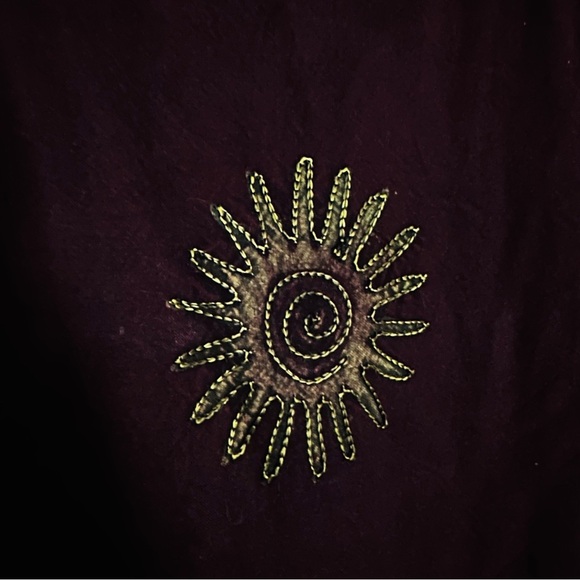 Mini Dress Embroidered Acid Wash Sleeveless Made In India One Size Brown Green - Picture 6 of 9